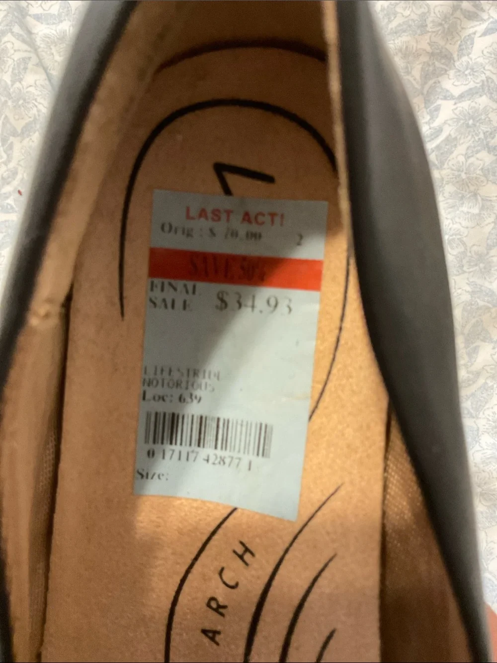 Life Stride Black Slip-On Active Arch Ballet Flats